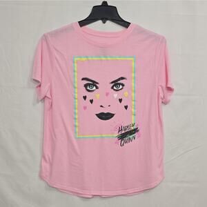 Birds of Prey Womens XXL Pink Harley Quinn Graphic Knit Short Sleeve T-Shirt